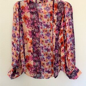 Vibrant Floral Long Sleeve Blouse